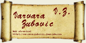 Varvara Zubović vizit kartica